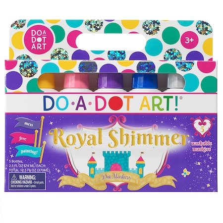 Do-A-Dot Art Washable Royal Shimmer Dot Markers, 5 Colors DAD104